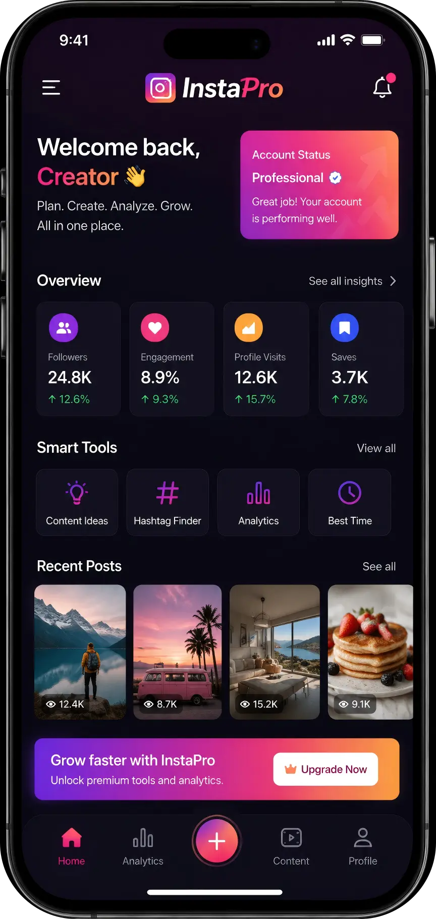 Insta Pro APK Sam Mods latest version displayed on an Android phone